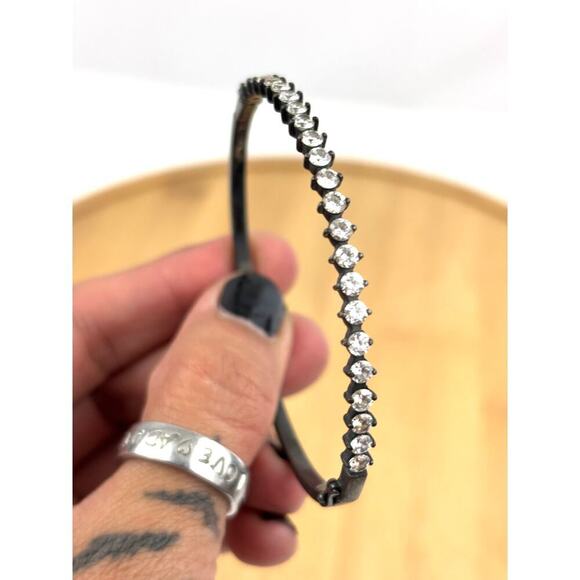 VTG 925 Sterling Silver Hinged Cuff Bracelet 11 grams - Picture 4 of 16